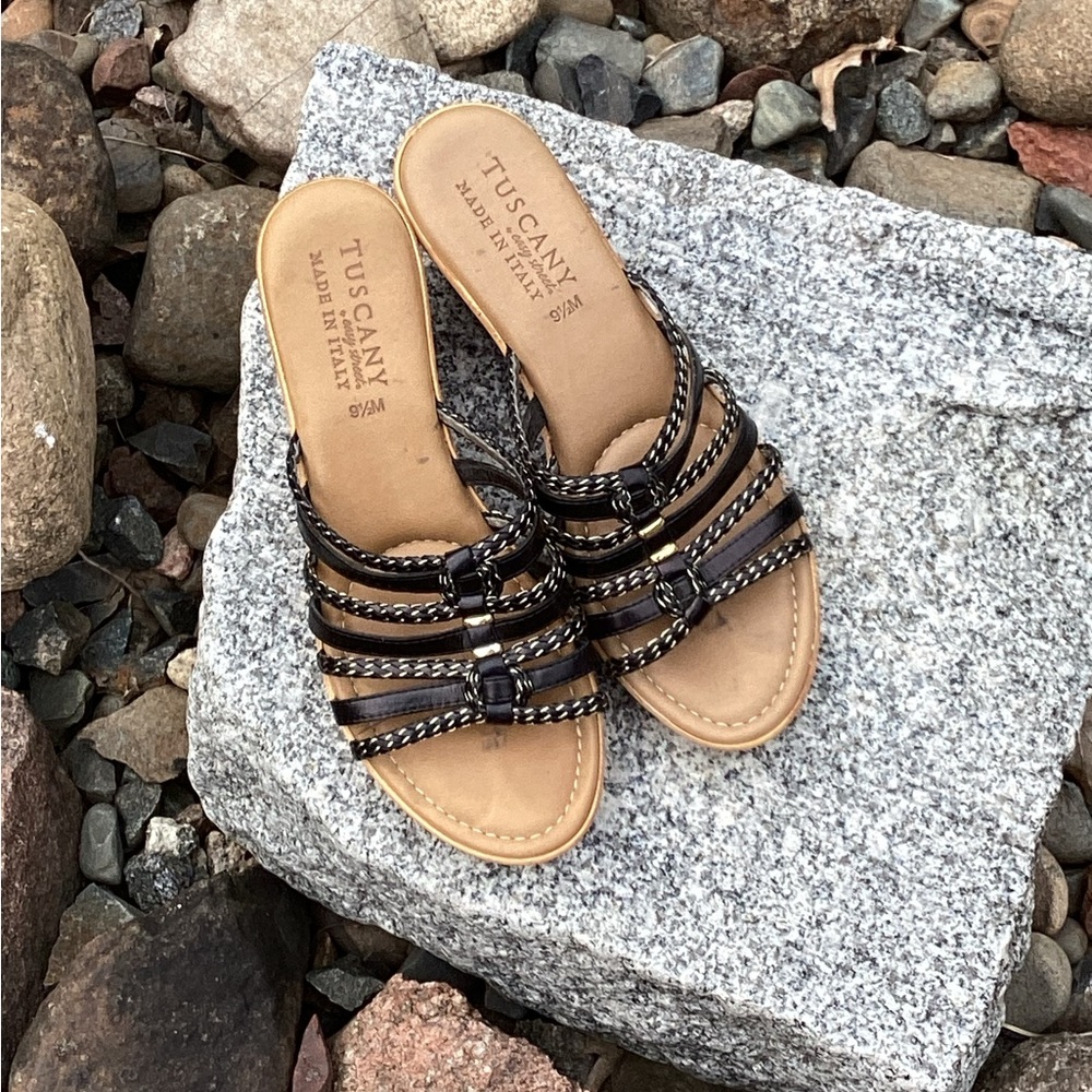 Gorgeous Leather Brown Wedge Sz White Mountain - image 8